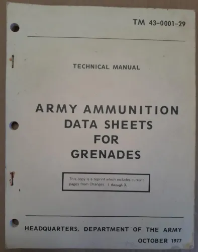 Army ammunition data sheets Grenade