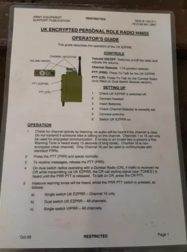 PRR radio instructions 